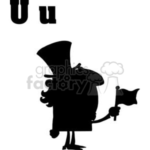 U is for Uncle Sam a black Silhouette