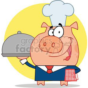 Waiter Pig In A Chefs Hat