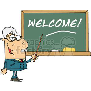 A Professor Displayed On Chalk Board Text Welcome!