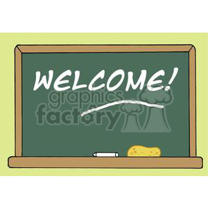 School Chalk Board With Text Welcome!