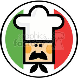  A Male Chef Face-Over Of Flag Of Italy 