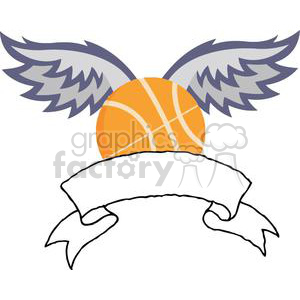 gold basketball with wings banner