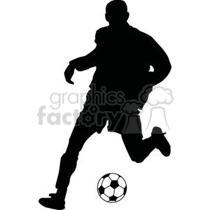 2538 Royalty Free Silhouette Soccer Player With Ball Clipart At Graphics Factory