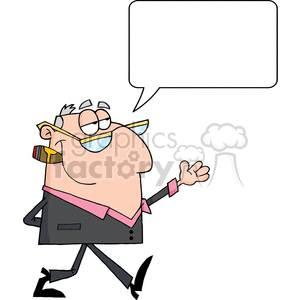 Cartoon-Happy-Businessman-Shows-With-Speech-Bubble