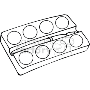 Simple Outline of Paint Palette and Brush for Art Class