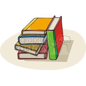 Cartoon colorful textbooks