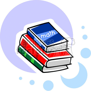 Cartoon stack of school textbooks 