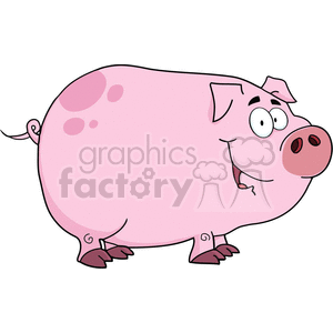 A cartoon pig with a big smile