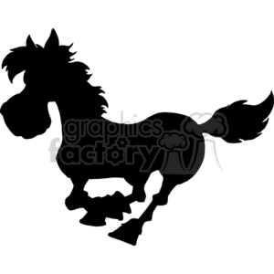 Silhouette of an animated horse galloping 