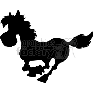 Silhouette of a cartoon horse