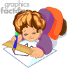 animated small child drawing