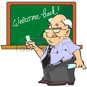 Cartoon Teacher Welcoming Students Back to School