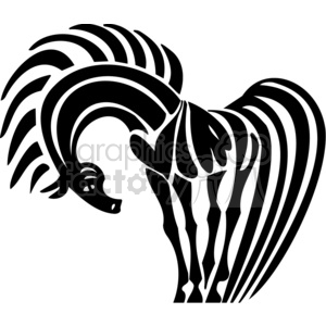 Stylized Black and White Horse