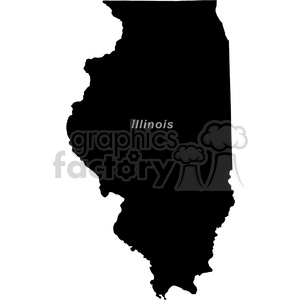 Silhouette outline of the state of Illinois, USA