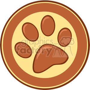 The image displays a stylized representation of an animal paw print. The print consists of a large central pad and four smaller pads above it, creating the typical paw print shape.
