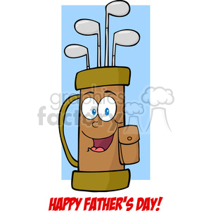 4707-Royalty-Free-RF-Copyright-Safe-Fathers-Day-Greeting-With-Golf-Bag