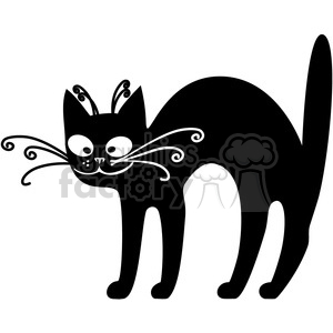 Stylized Black Cat - Whimsical Feline