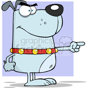 Cartoon Dog Pointing with Grumpy Expression - Funny