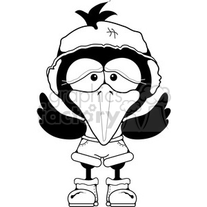 cartoon scarecrow black and white