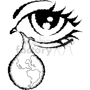   vector eye illustration with world in a tear 