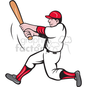 baseball batter swinging clipart