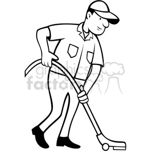 Cleaner Vacuuming The Floor In Black White Clipart Commercial Use Gif Jpg Png Eps Svg Ai Pdf Clipart 388353 Graphics Factory