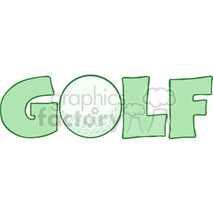 5694 Royalty Free Clip Art Golf Text With Golf Ball