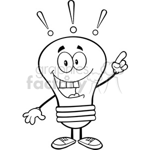 6038 Royalty Free Clip Art Light Bulb Cartoon Mascot Character With A Bright Idea