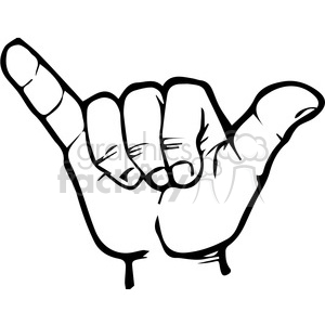   This clipart image features a hand making the 