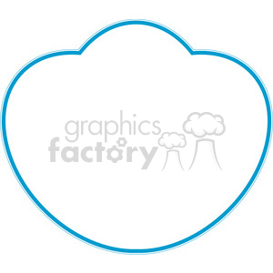 A clipart image of a cloud-shaped blue-bordered frame.