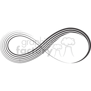 A black and white clipart image of a stylized infinity symbol with multiple, parallel, curving lines forming the shape.