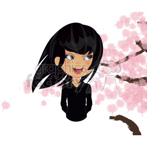  Cherry Blossom Girl cartoon character vector image 