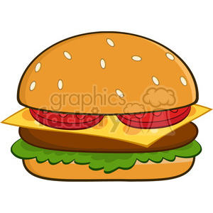8515 Royalty Free RF Clipart Illustration Hamburger Vector Illustration Isolated On White