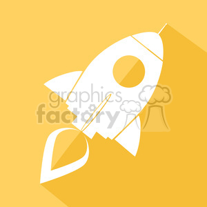   8323 Royalty Free RF Clipart Illustration Retro Rocket Yellow Icon Flat Style Vector Illustration 