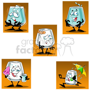   larry the cartoon glass character clip art image set 