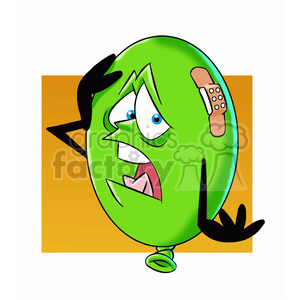   cartoon party balloon vector image mascot happy with a band aid 