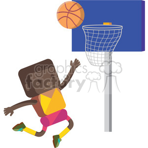 basketball african american player illustration