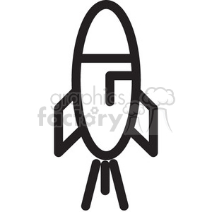 rocket blasting off into space vector icon