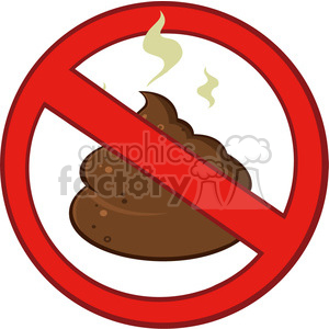 royalty free rf clipart illustration stop prohibition sign over pile of smelly poop vector illustration isolated on white