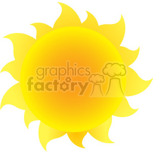 yellow silhouette sun with gradient vector illustration isolated on white background