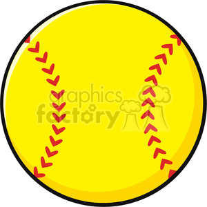 cartoon softball vector illustration isolated on white background