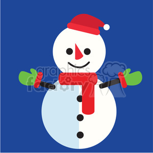 Flat Design Christmas Snowman