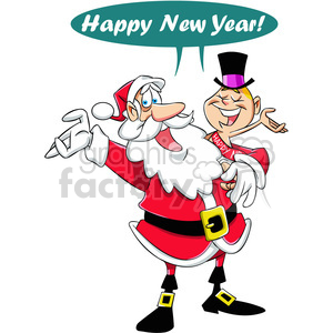 happy new year santa and baby new year vector cartoon art