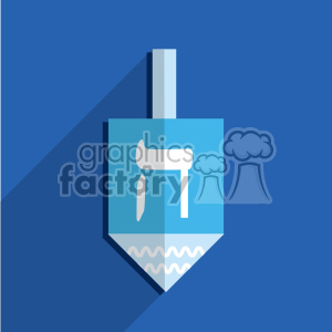 dreidel flat vector art icon on blue background