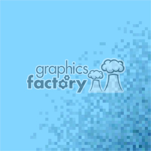 A pixelated blue gradient background with a diffuse pattern on one side.