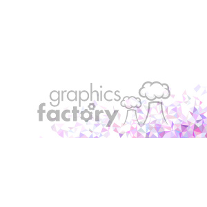 A clipart image with a pattern of colorful, geometric, low-poly triangles in shades of pink, purple, and white, arranged along the bottom right corner of a white background.
