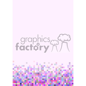 Colorful Abstract Pixelated Border on Light Pink Background