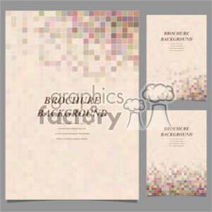 Beige Pixel Pattern Brochure Backgrounds