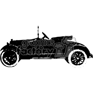 This is a silhouette clipart image of a vintage car. The vehicle is depicted from a side view, showing detailed outlines of the wheels and the car's body.