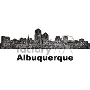   black and white city skyline vector clipart USA Albuquerque 